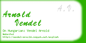 arnold vendel business card